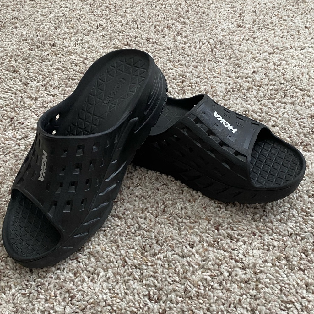 Hoka One One ORA Recovery Slide Sandal Black Women’s Size 8-Excellent Condition